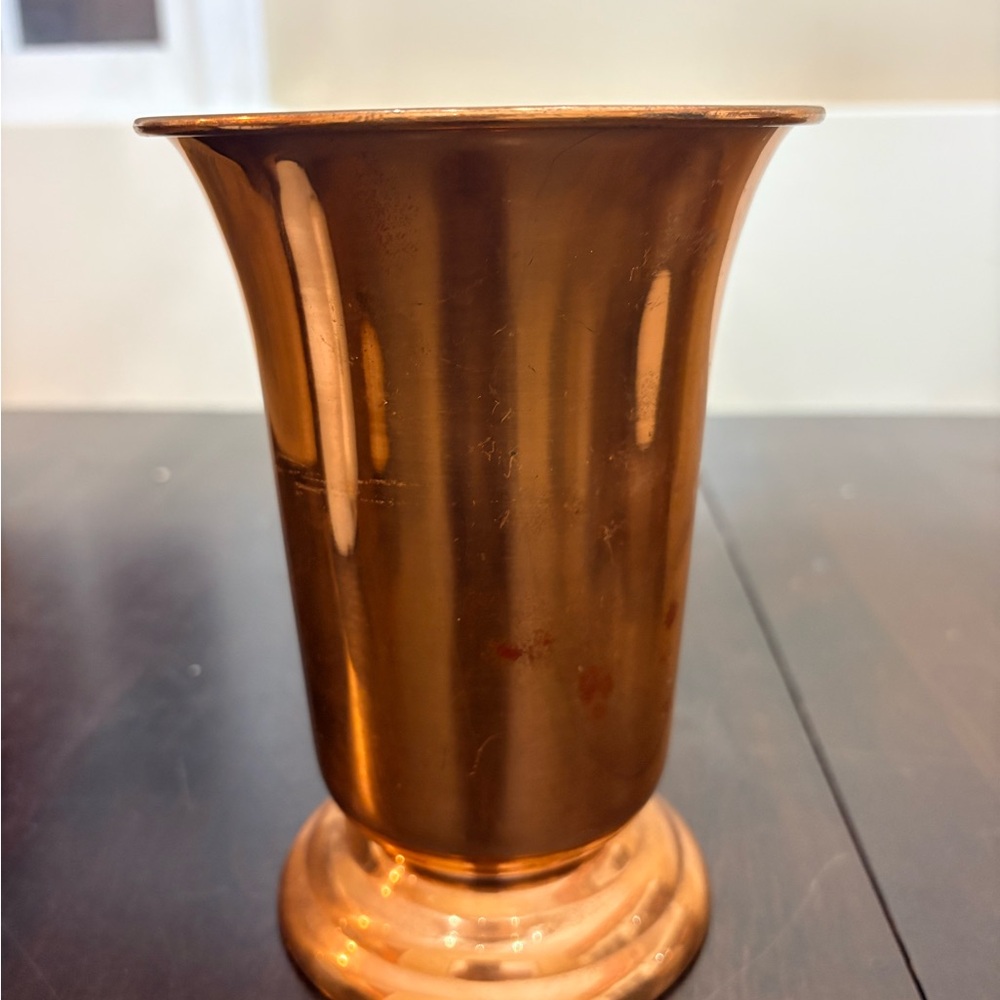 Copper-Tone Decorative Vase - Brand Unspecified